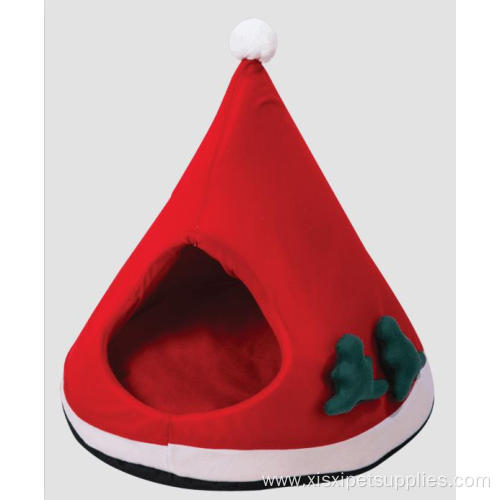 Christmas Foldable Pet bed Hat Indoor Cat House